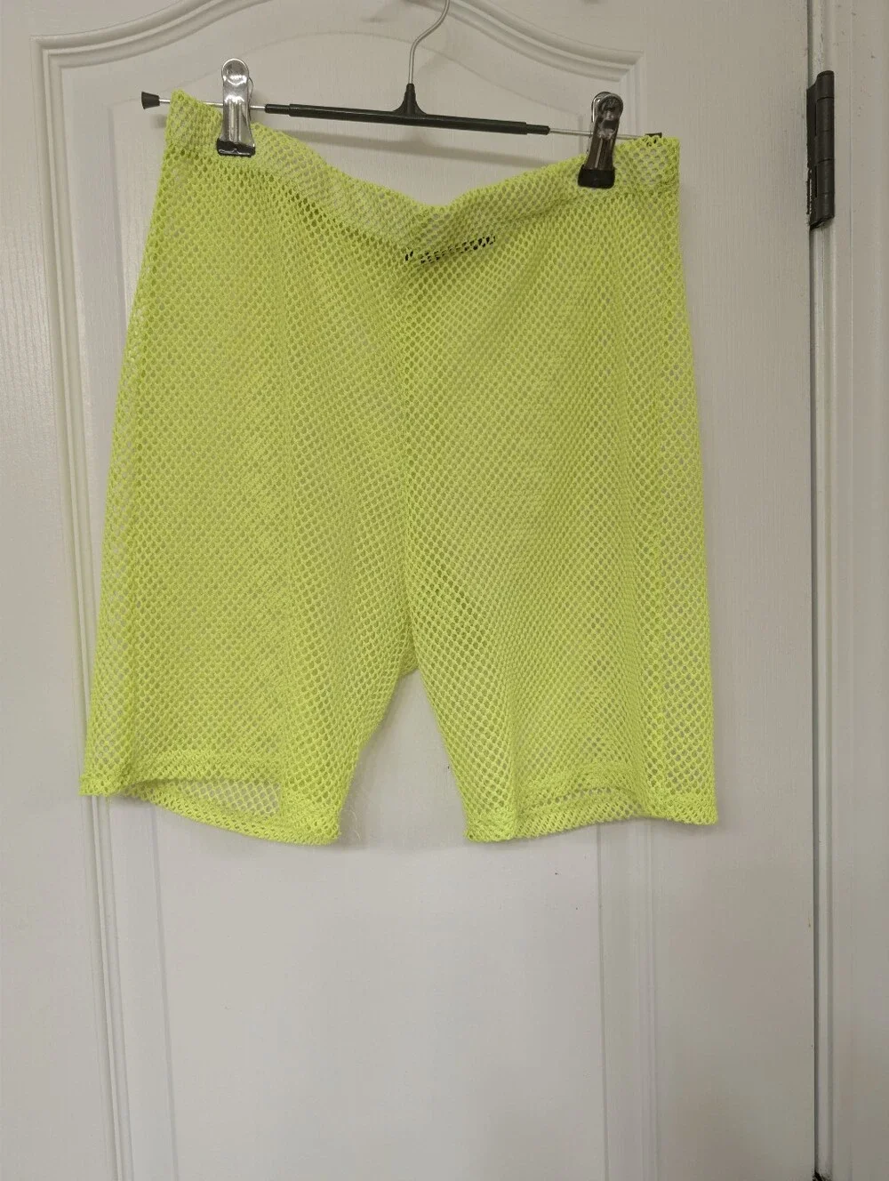 Neon Yellow/ Green  Mesh Swim Cover  Crop Top and Shorts